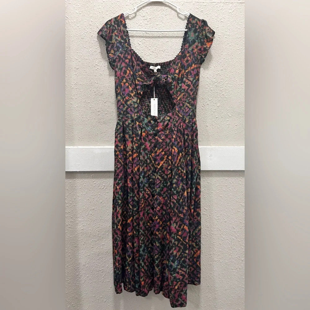 Love The Label Kaleidoscope Black Print Cut Out Dress NWT Small